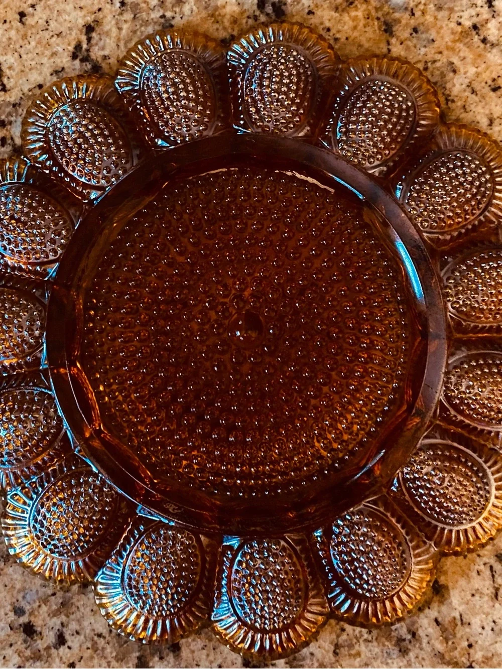 Vintage Indiana Glass Marigold Carnival Glass 15 Egg Tray - 11” wide